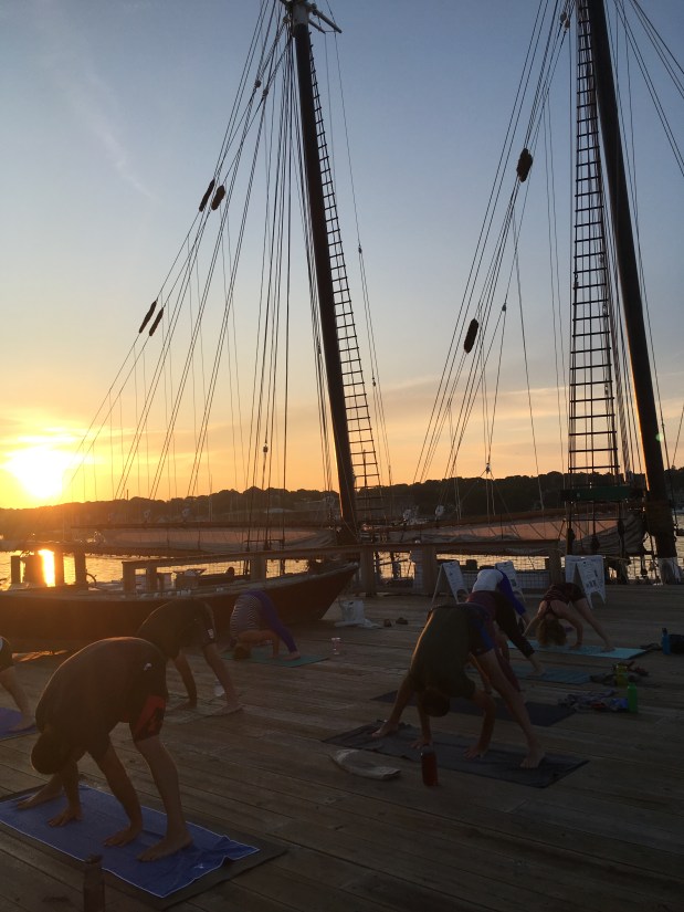 All Levels Yoga every weekend morning on the Gloucester&nbsp;Waterfront!
